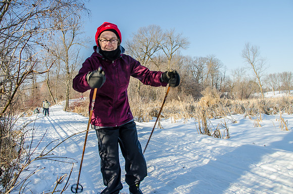 Cross Country Skiing the Arboretum Trails.