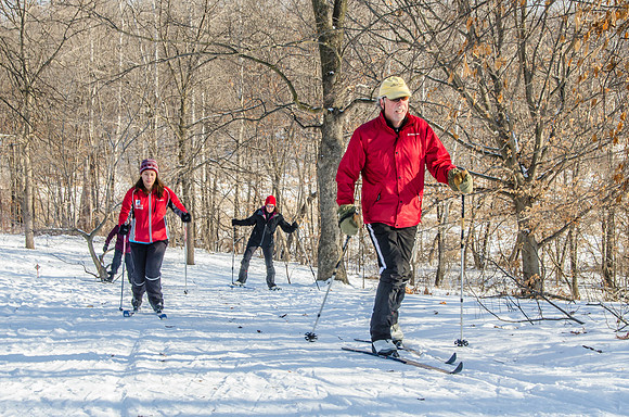 Cross Country Skiing the Arboretum Trails.
