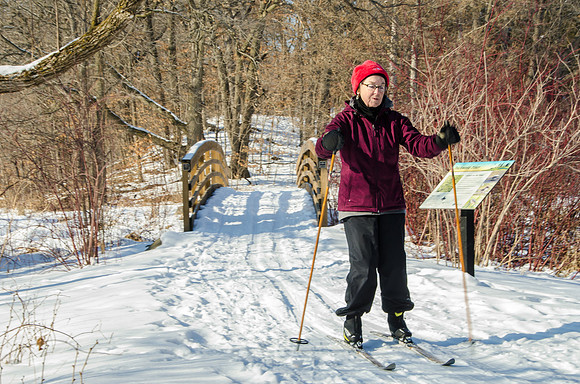 Cross Country Skiing the Arboretum Trails.