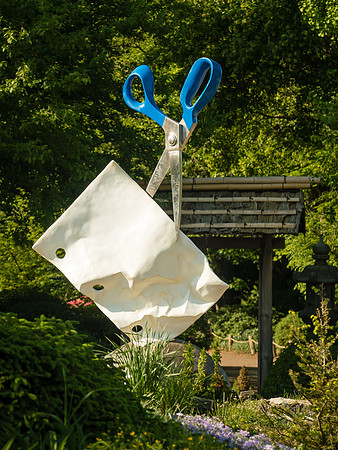 Rock, Paper, Scissors Origami Sculpture