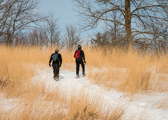 Snowshoeing by the Bennett/Johnson Prairie